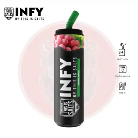 INFY 6000 Puffs แอปเปิ้ลองุ่น